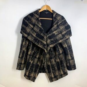 Funktional Anthropologie Womens Plaid Oversized Shawl Collar Zip Jacket Size S